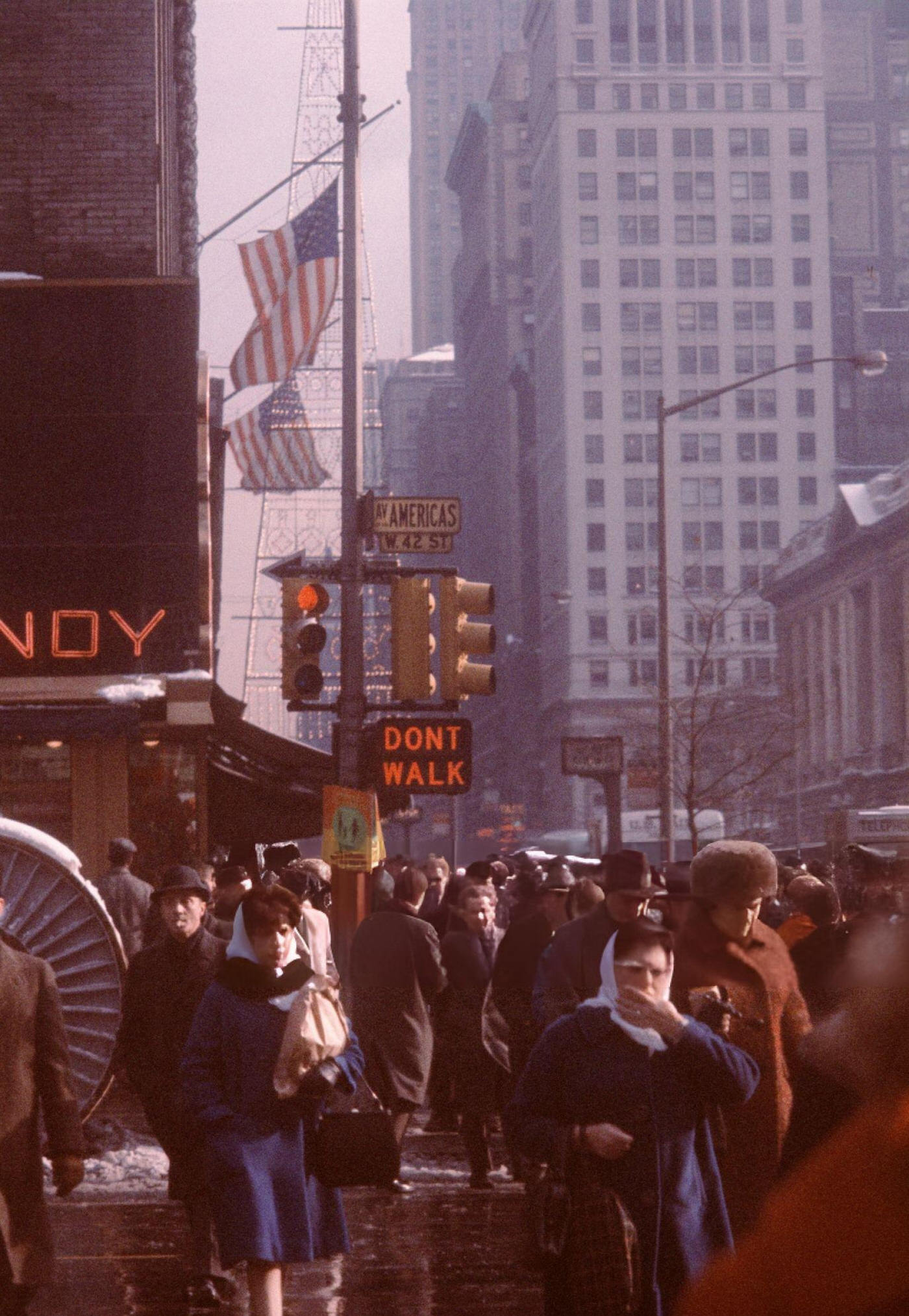 Bright Lights And Neon Signs Of Times Square, March 1962.