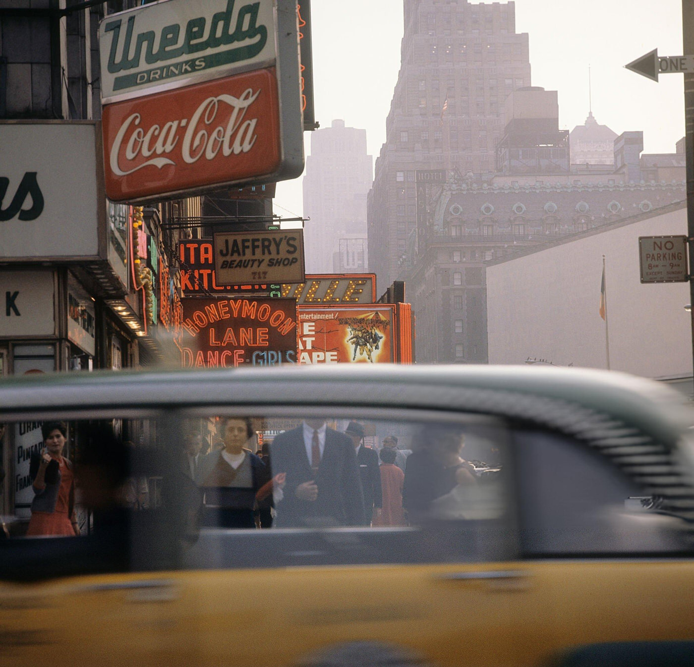 A Street Scene On Broadway In Times Square, 1964.