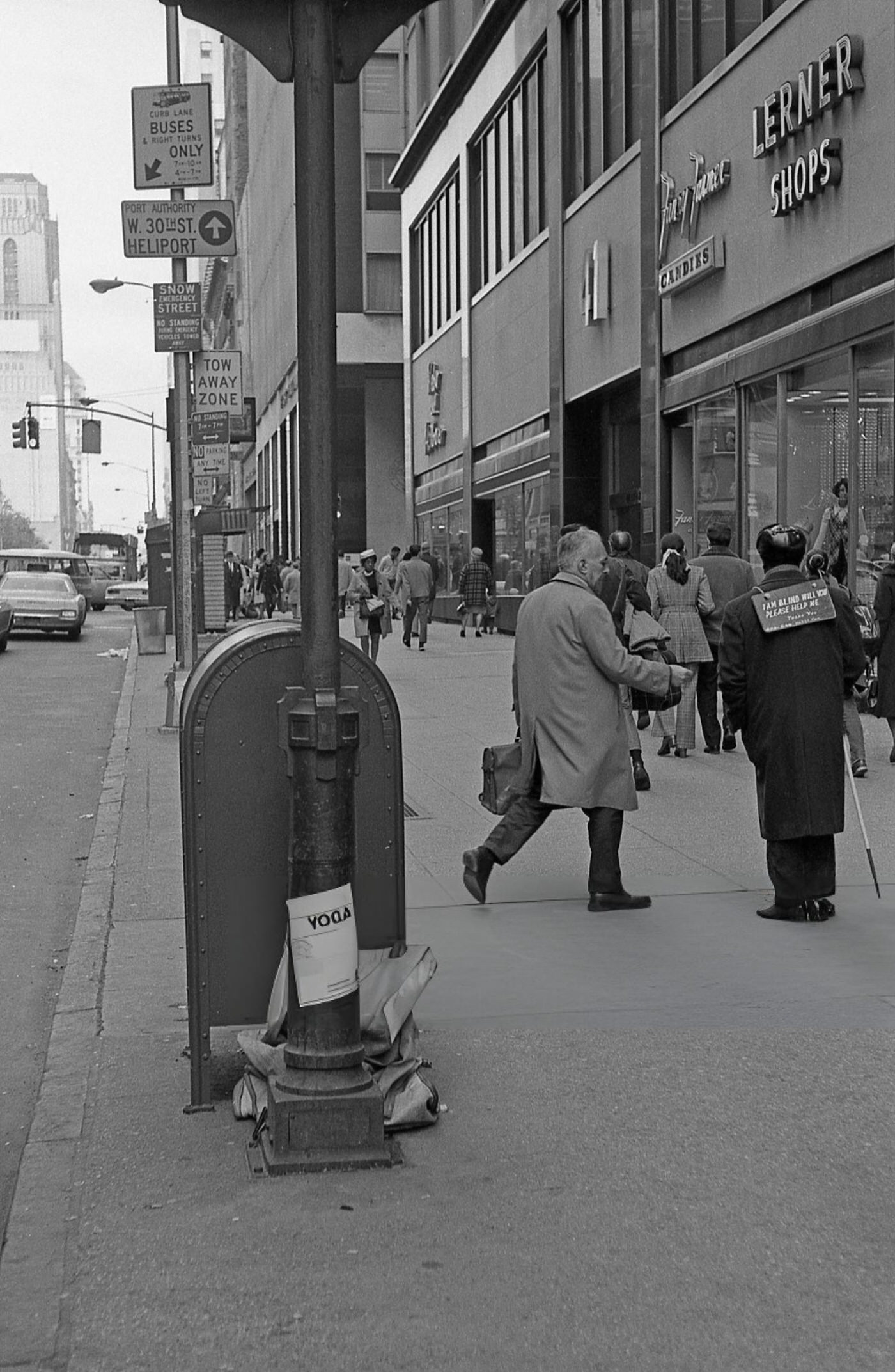 Theatre Actor Eli Ask Poses In Times Square, 1960.