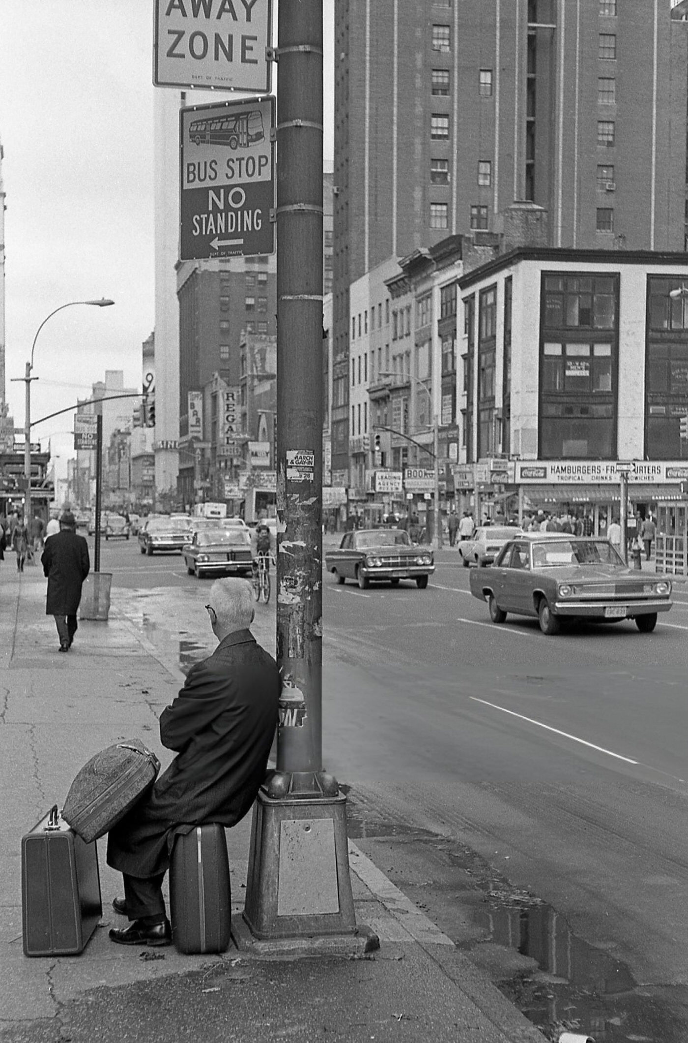 Pedestrians At The Intersection Of Broadway &Amp;Amp; 7Th Avenue (Near West 44Th Street), In Times Square, August 1960.