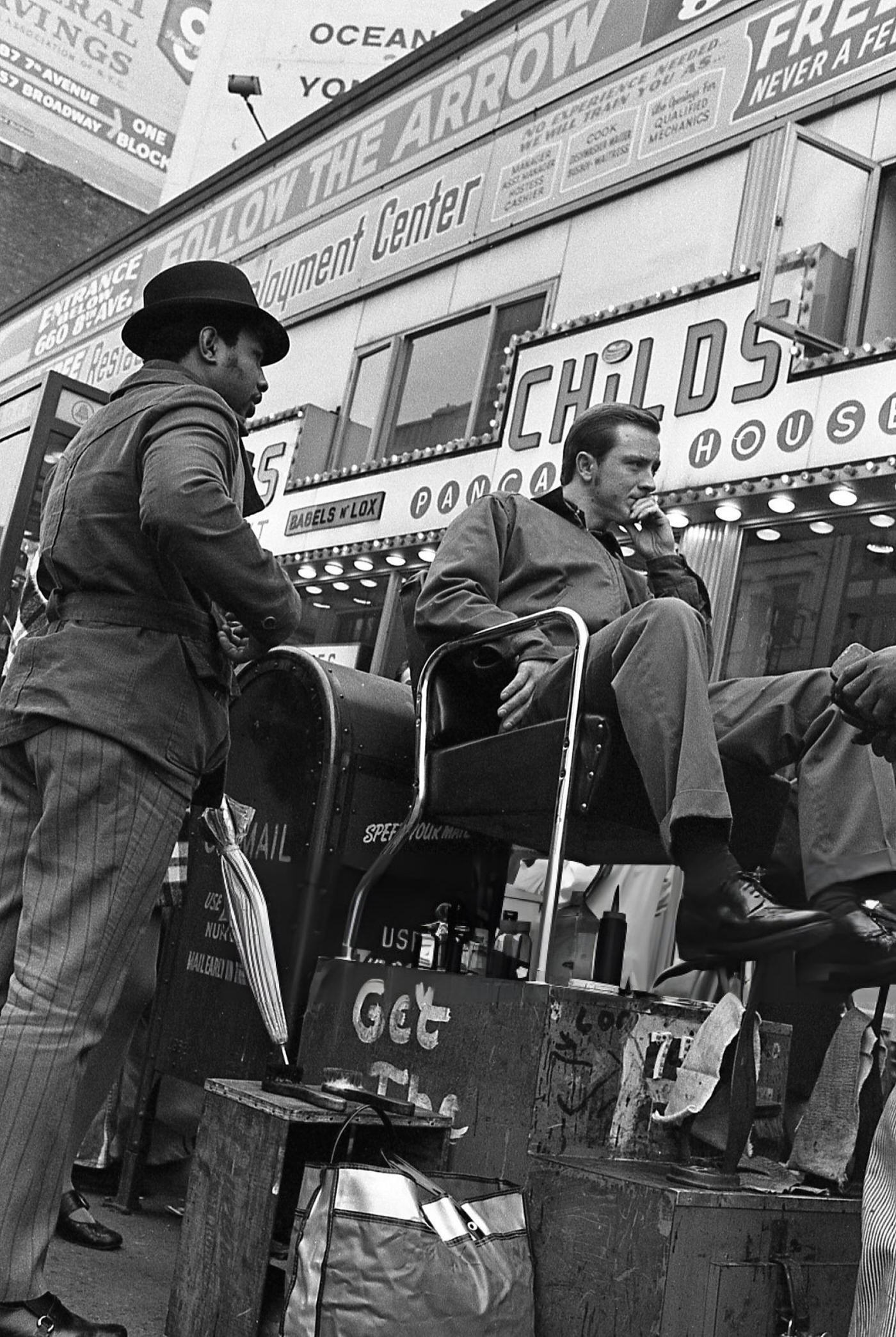 The Horn And Hardart Automat And Cafeteria On Times Square At Nighttime, Circa 1961.
