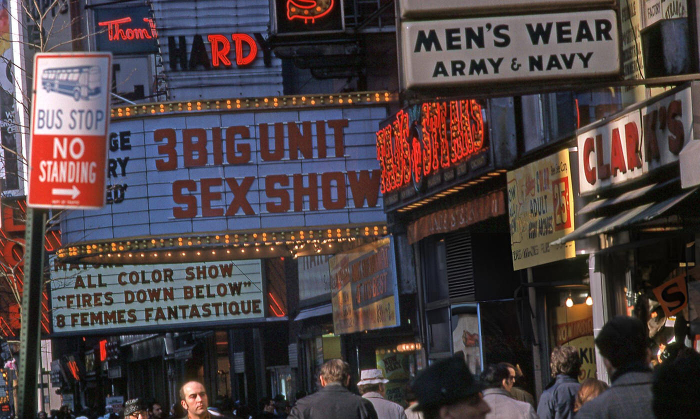 Crowd Outside Booth Theater At Night, New York City, July 1961.