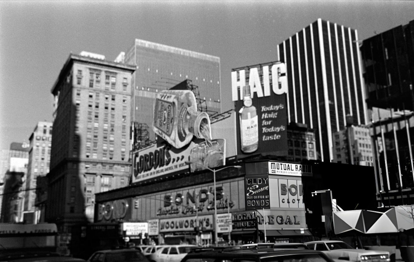 Advertisements In Times Square, 1962.