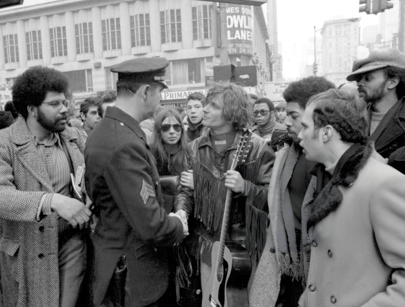 The Kilgore, Texas Band And Snoopy Move Through Times Square During Macy'S Thanksgiving Day Parade, November 27, 1969.