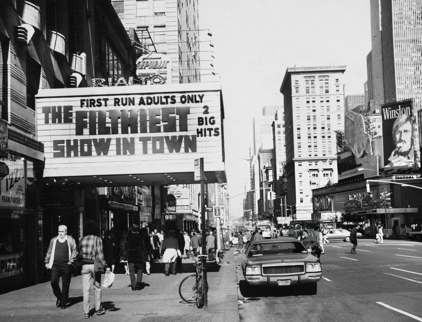 Actor Tony Randall And A Model In Times Square, 1963.