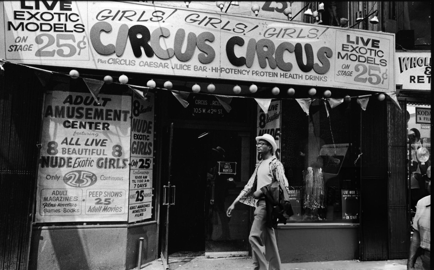 A Huge Billboard For The Movie Irma La Douce Hangs Over Seventh Avenue In Times Square, June 1, 1963.