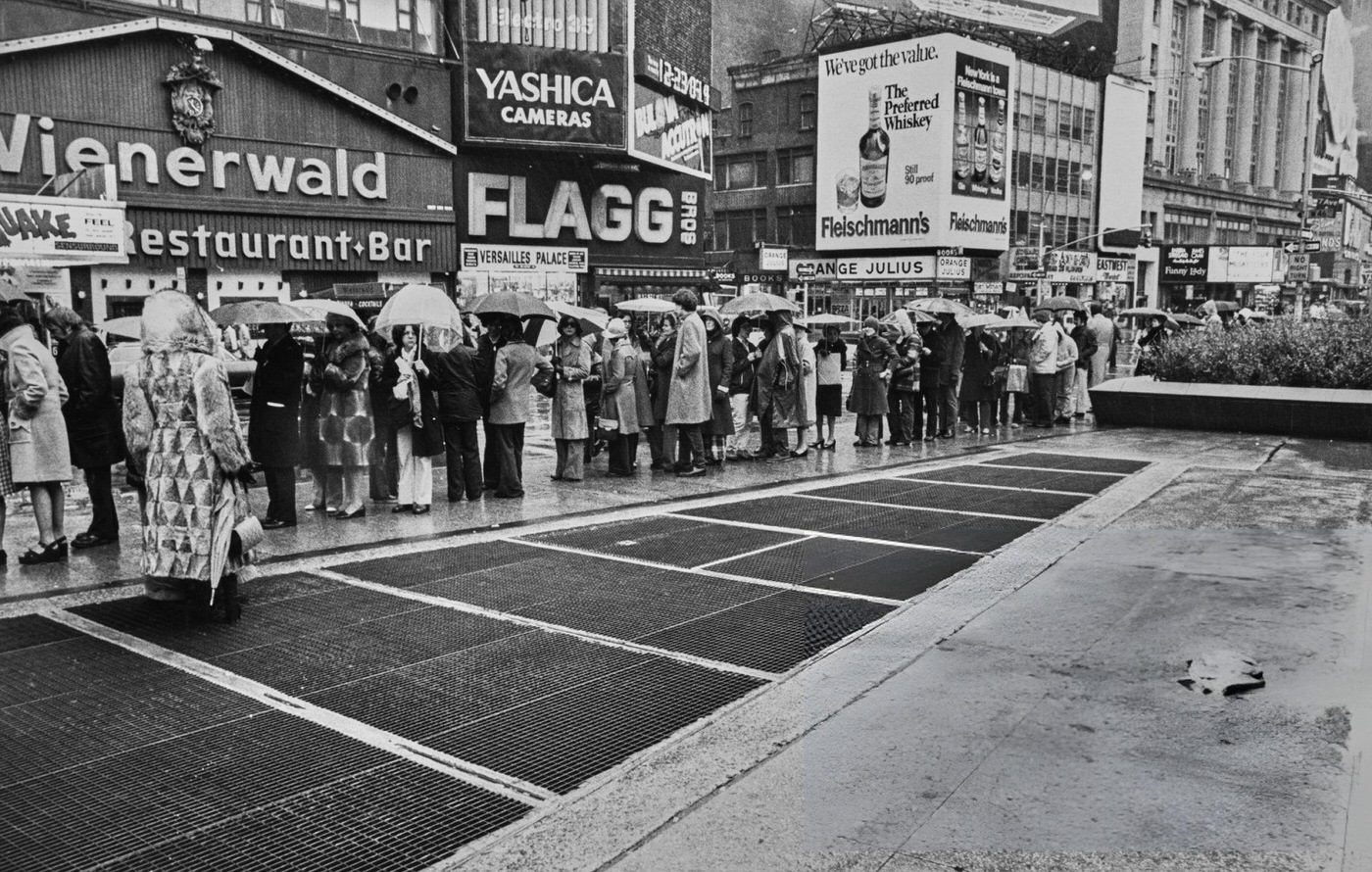 A Street Scene On Broadway In Times Square, 1964.