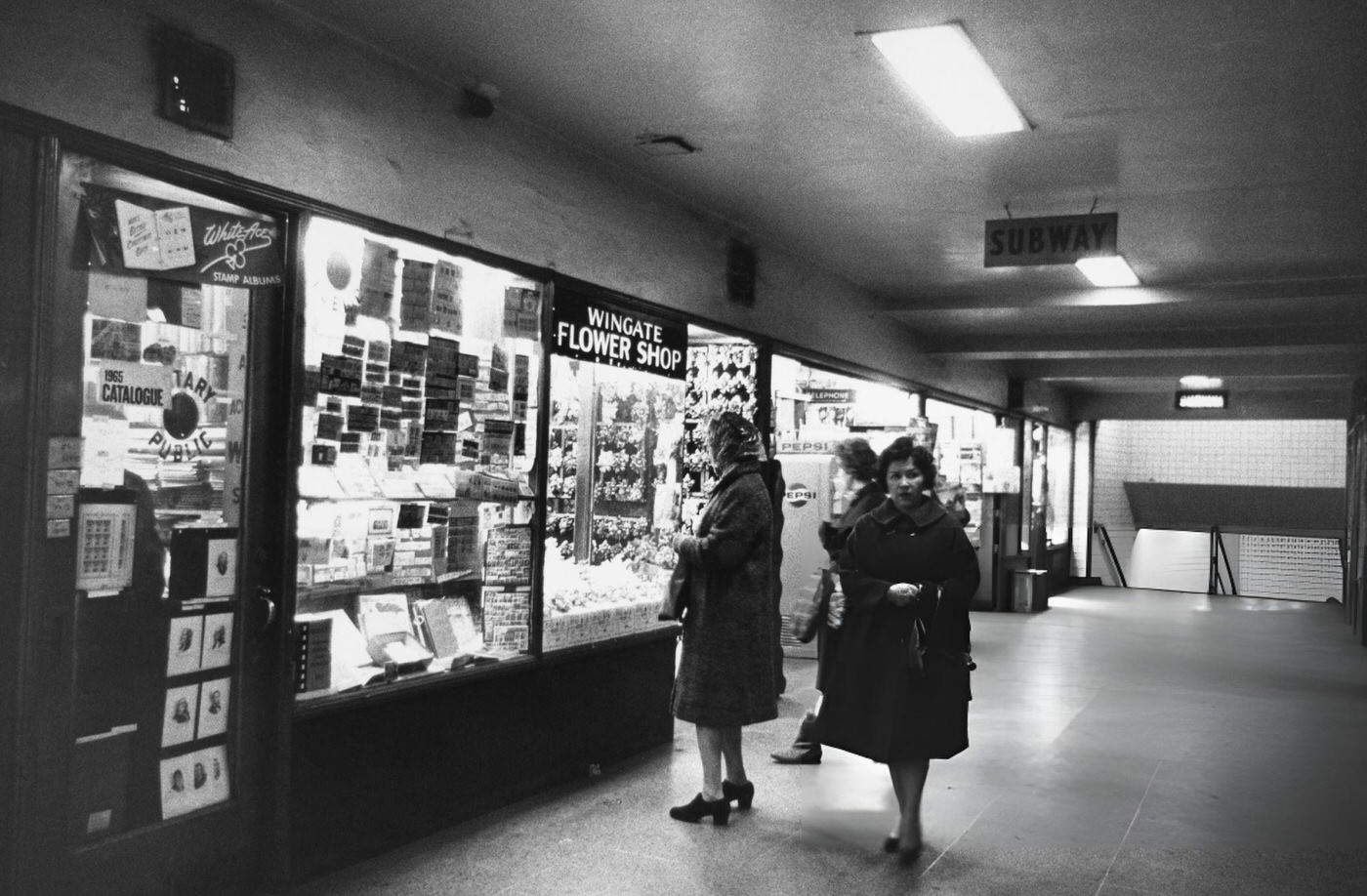 A Street Scene In Front Of A Church Entrance With Cars, Taxis And A Bus In Times Square, 1964.