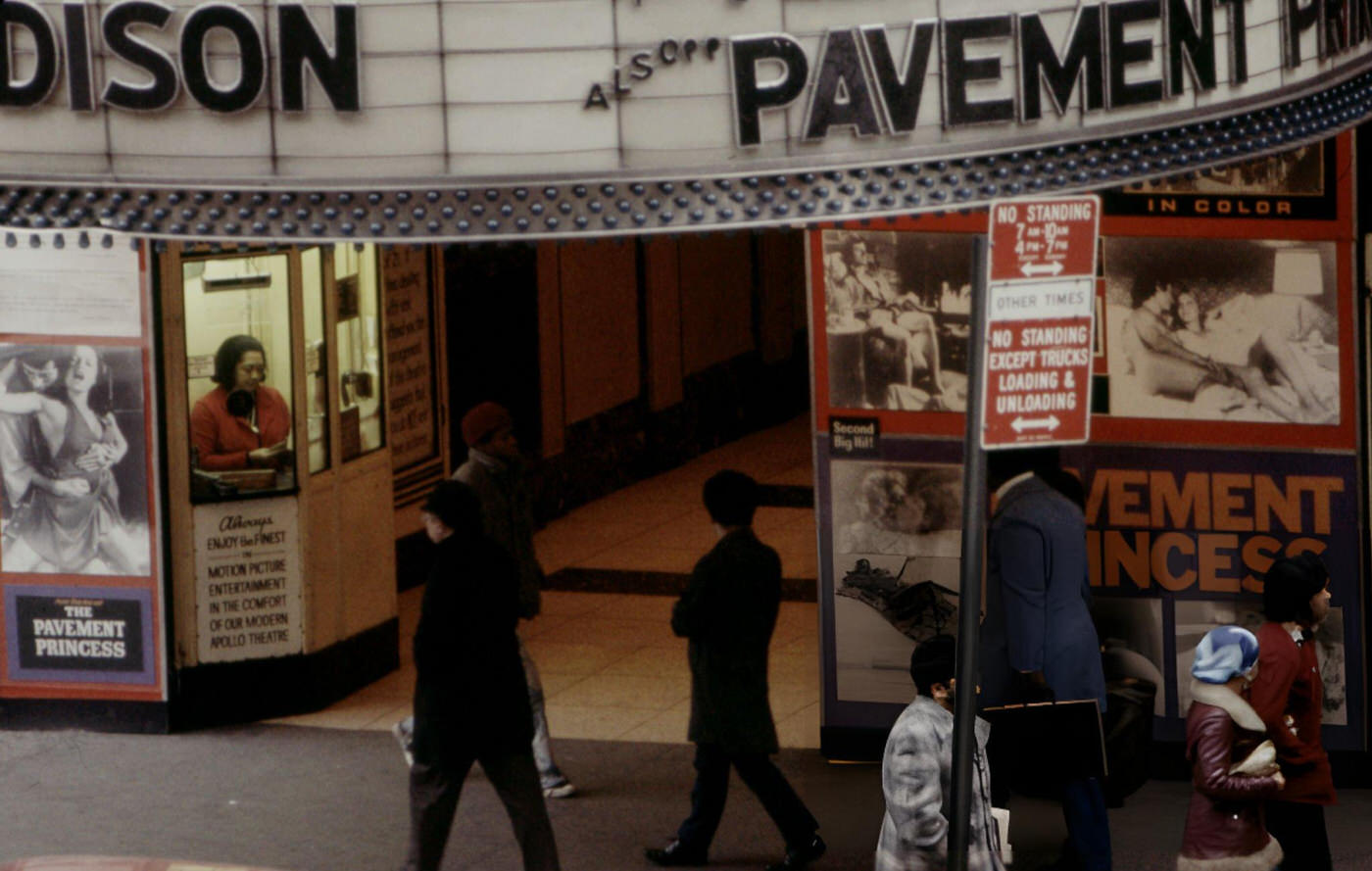 People Walk Under A Theater Marquee With The Film &Amp;Quot;Follow That Dream&Amp;Quot; Starring Elvis Presley In Times Square, 1962.