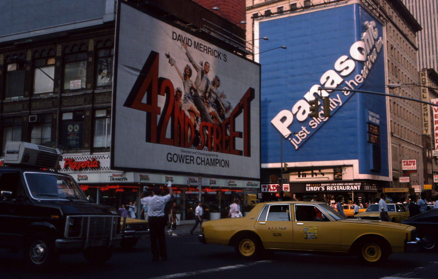 Street Scene In Times Square, August 1988.