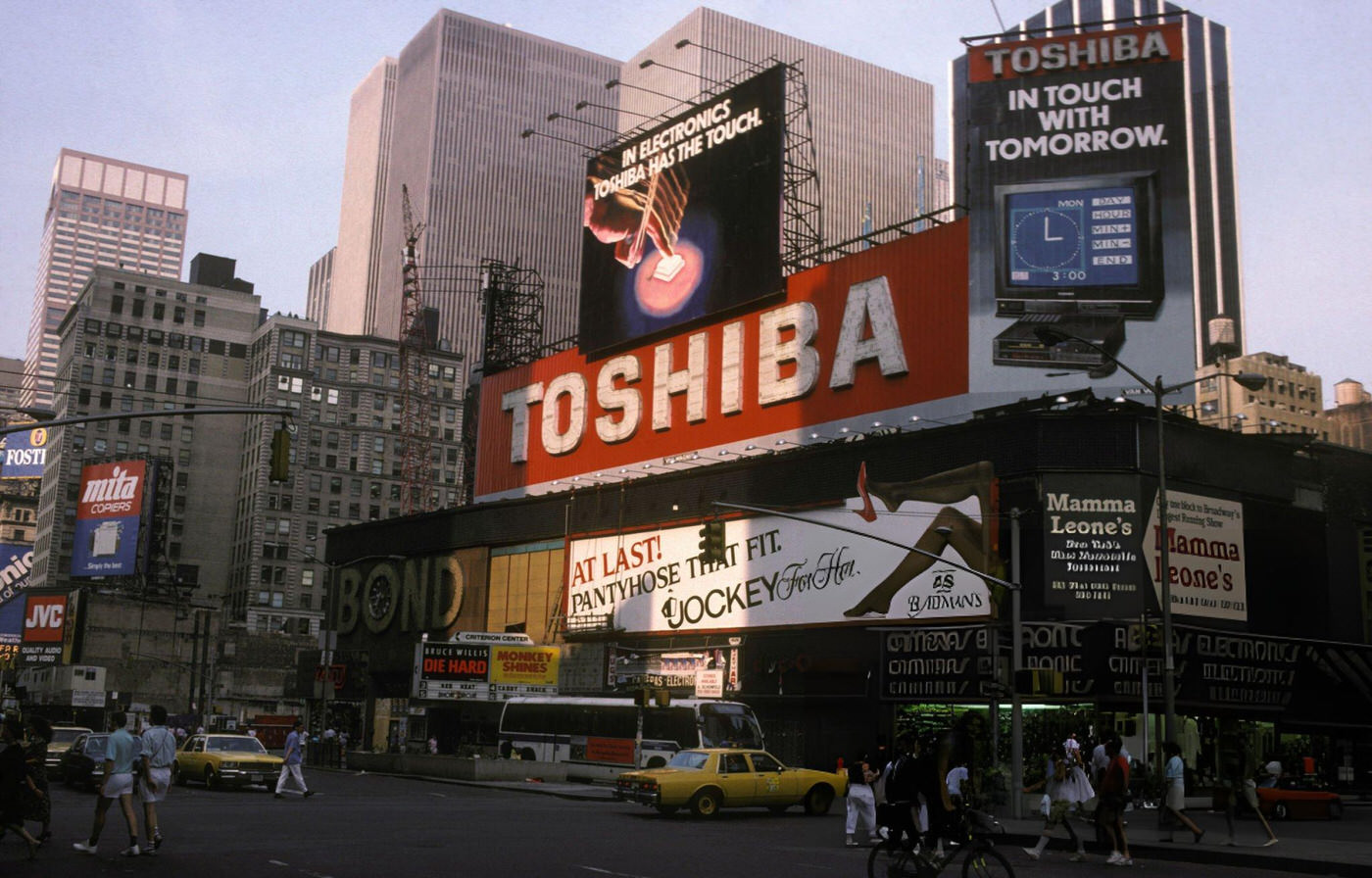 Times Square In New York City, August 1988.