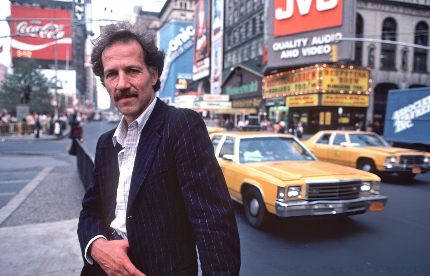 Director Werner Herzog In Times Square, October 8, 1982.