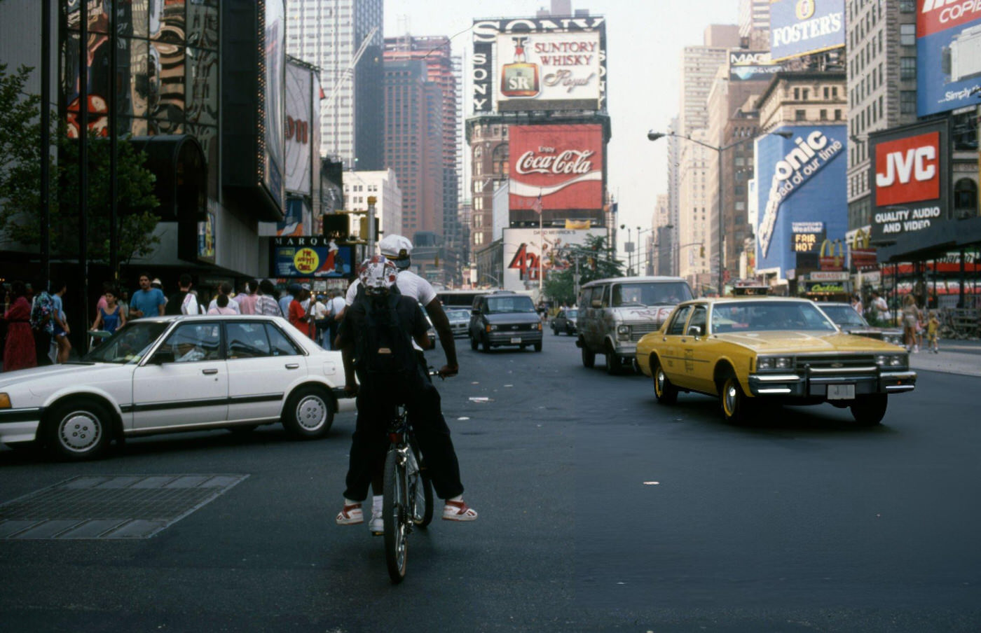 Advertising Signs In A Street In Times Square, 1988.