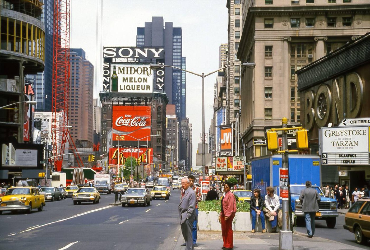 Times Square, Manhattan, New York On A Busy Day, Vintage Capture From The Eighties, May 1984.