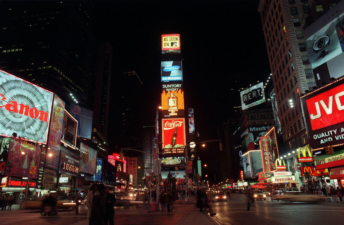 Times Square At Night, New York.