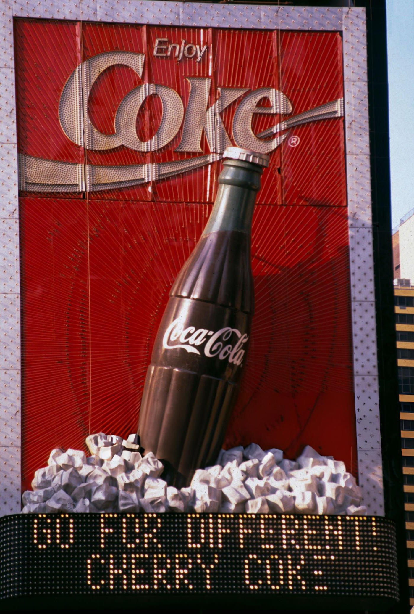 Advertisement For 'Coca-Cola' In Times Square, New York, 1997.