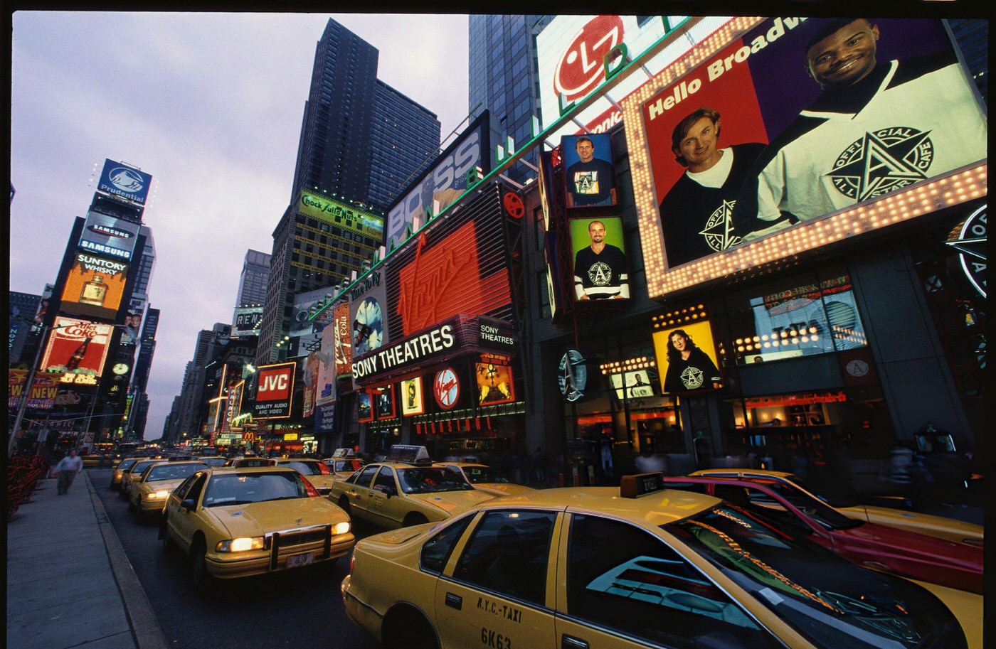 Taxis In Times Square.