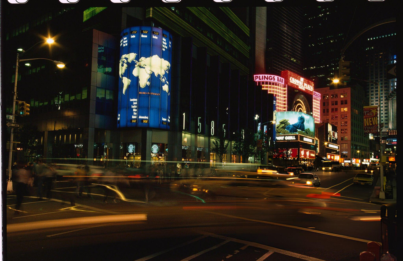 Times Square Traffic At Night.