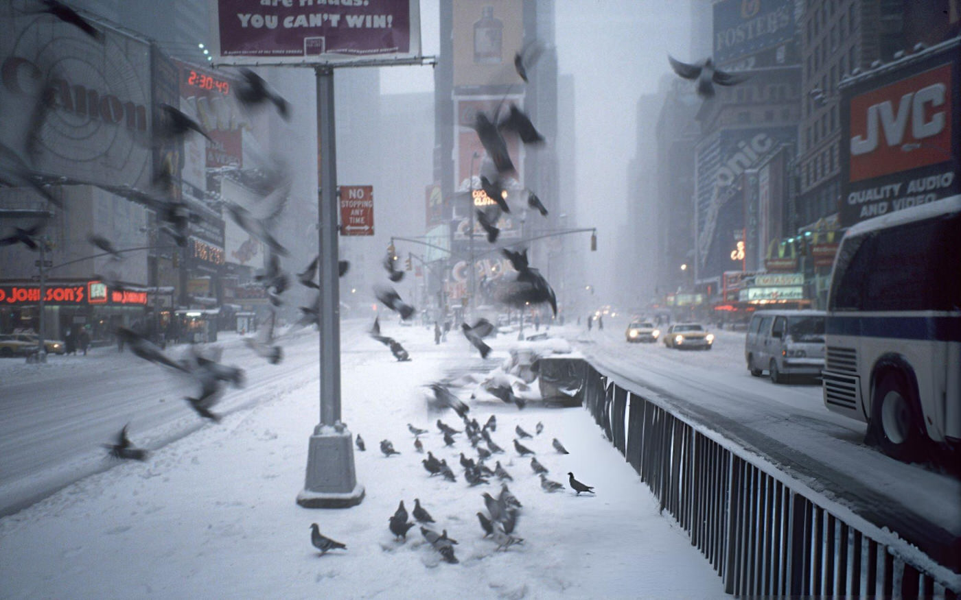Blizzard In Times Square, New York, March 13, 1993.