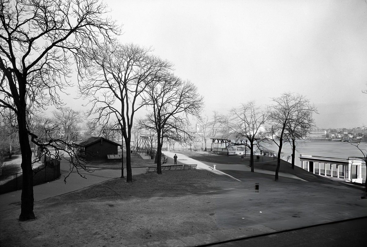 View Of Carl Schurz Park, The East River, And Astoria, Queens, 1931.