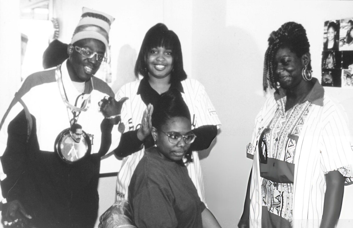 Flavor Flav Of Public Enemy Receiving A Haircut At His Barber Shop, New York, 1988.