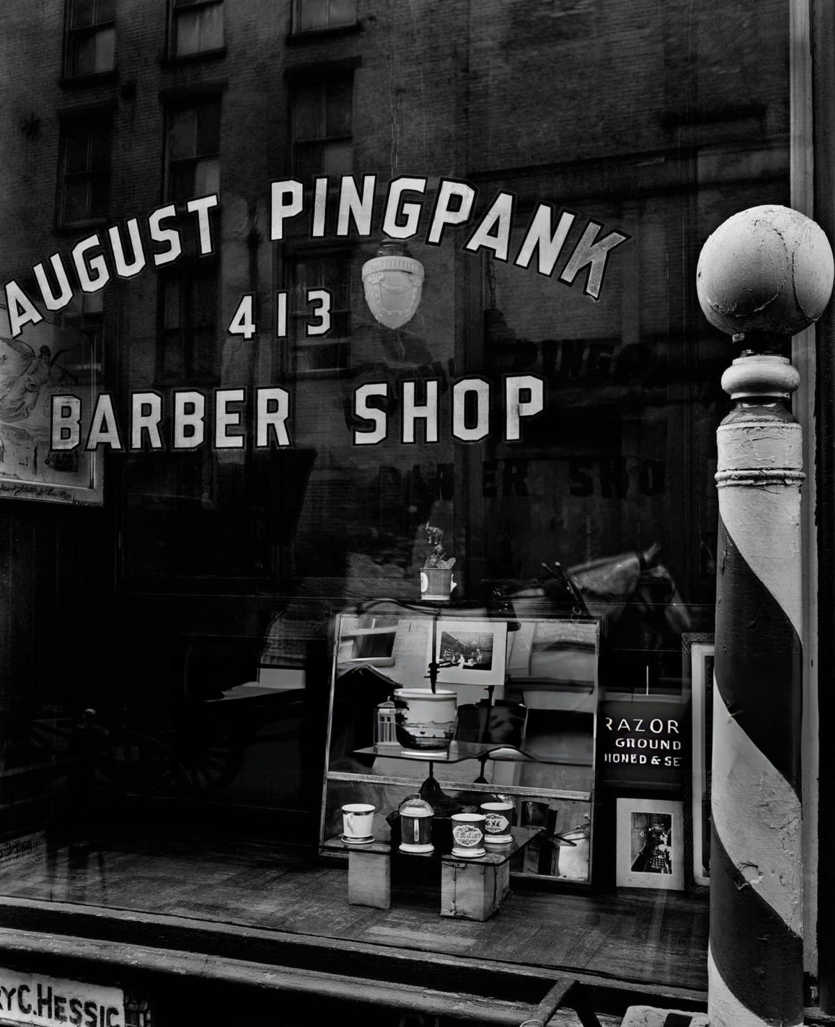 August Pingpank'S Barber Shop, New York, 1938.