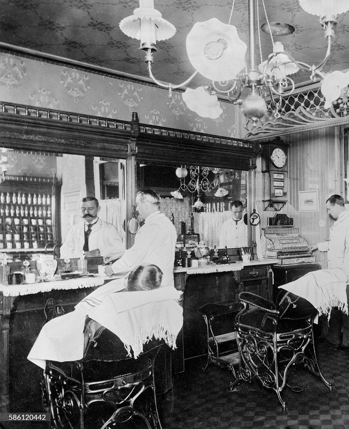 Barber Shop, New York, 1895.