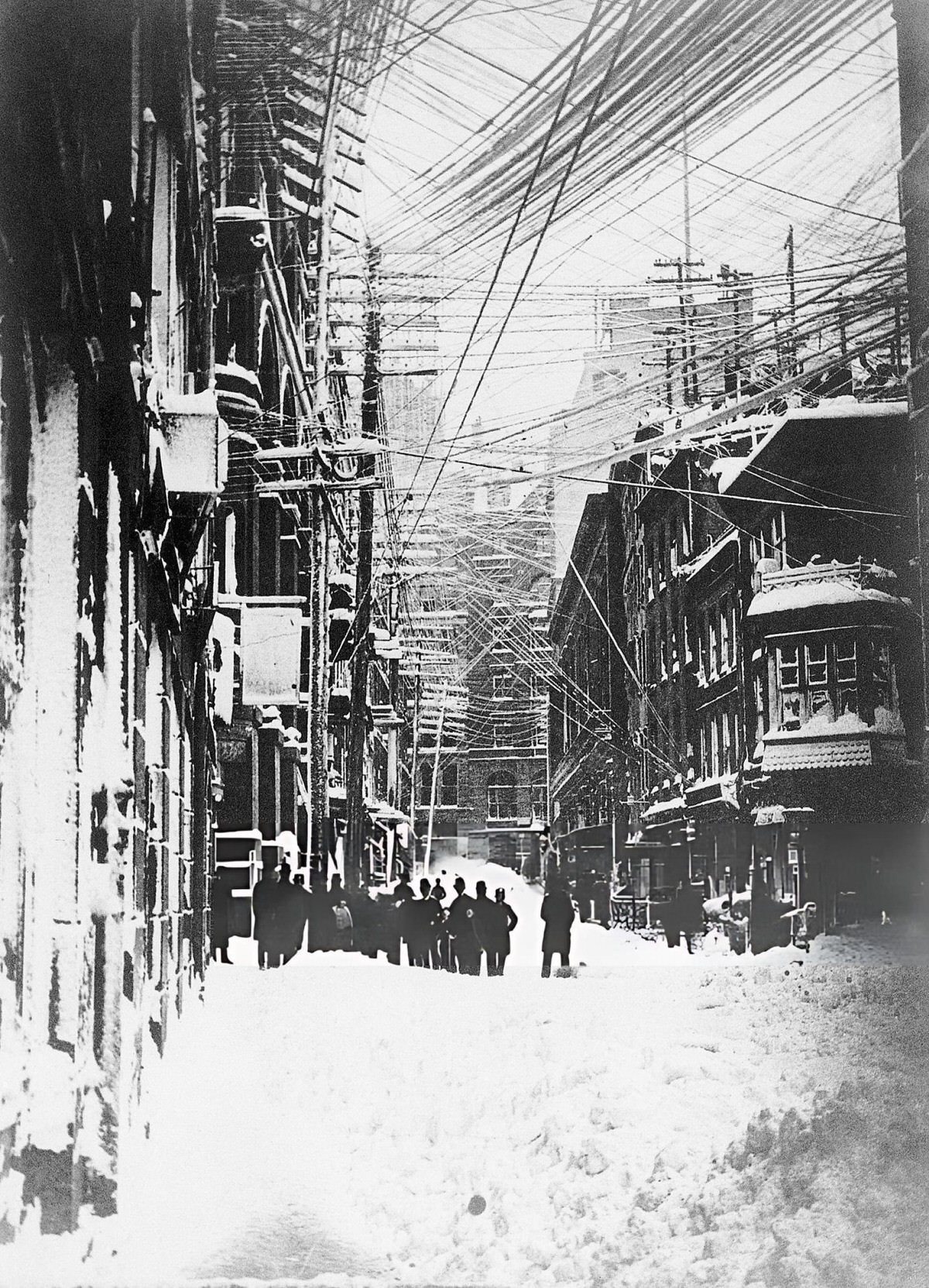 Downtown Manhattan During The Blizzard Of 1888, 1888.