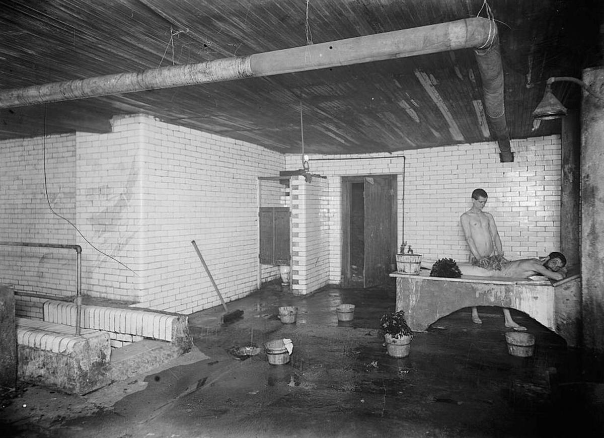 Turkish Bathhouse In The Bowery Offering Services For 10 Cents, New York.