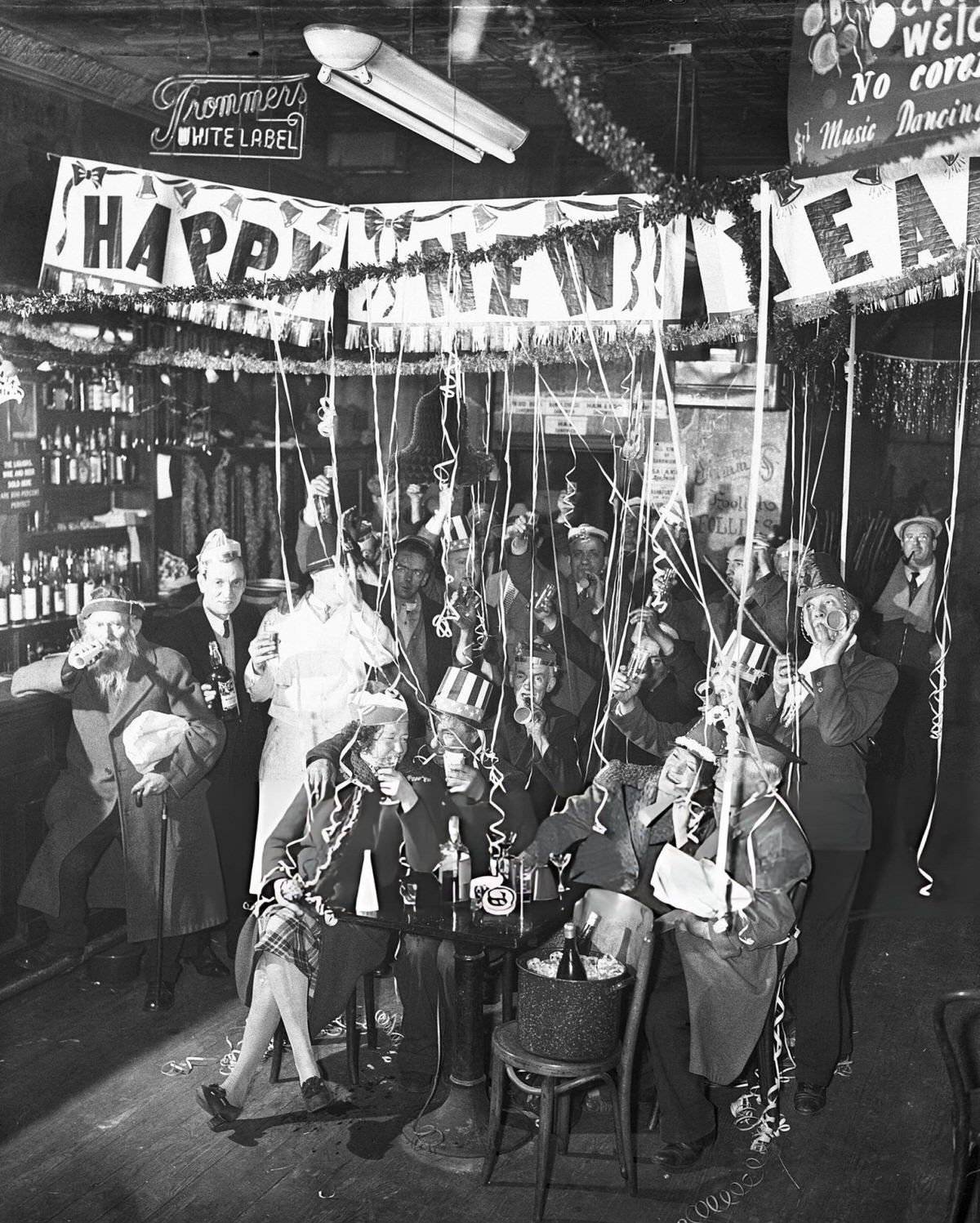 Owner Sammy Fuchs Hosting A New Year'S Eve Party For Men In The Bowery, New York, 1943.