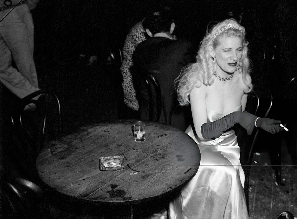 Woman In An Evening Dress Visiting Sammy'S Bowery Follies, New York, 1944.
