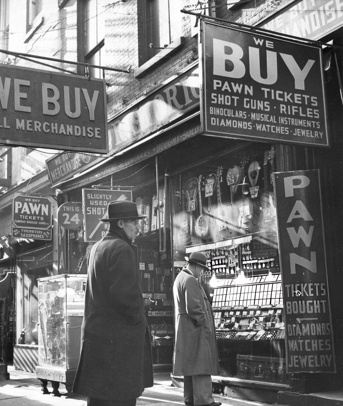 Pawn Shop In The Bowery, New York, 1944.