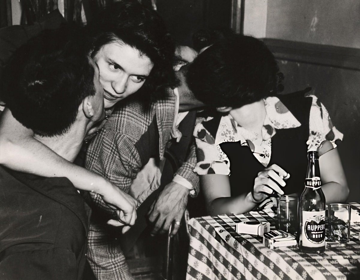 Couples At A Bar On The Bowery, New York, 1945.