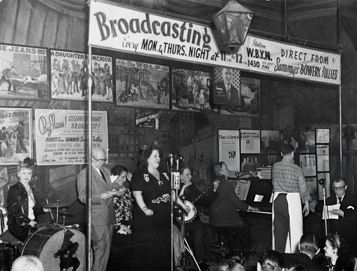 Wbyn Radio Station Broadcasting From Sammy'S Bowery Follies, New York, 1946.
