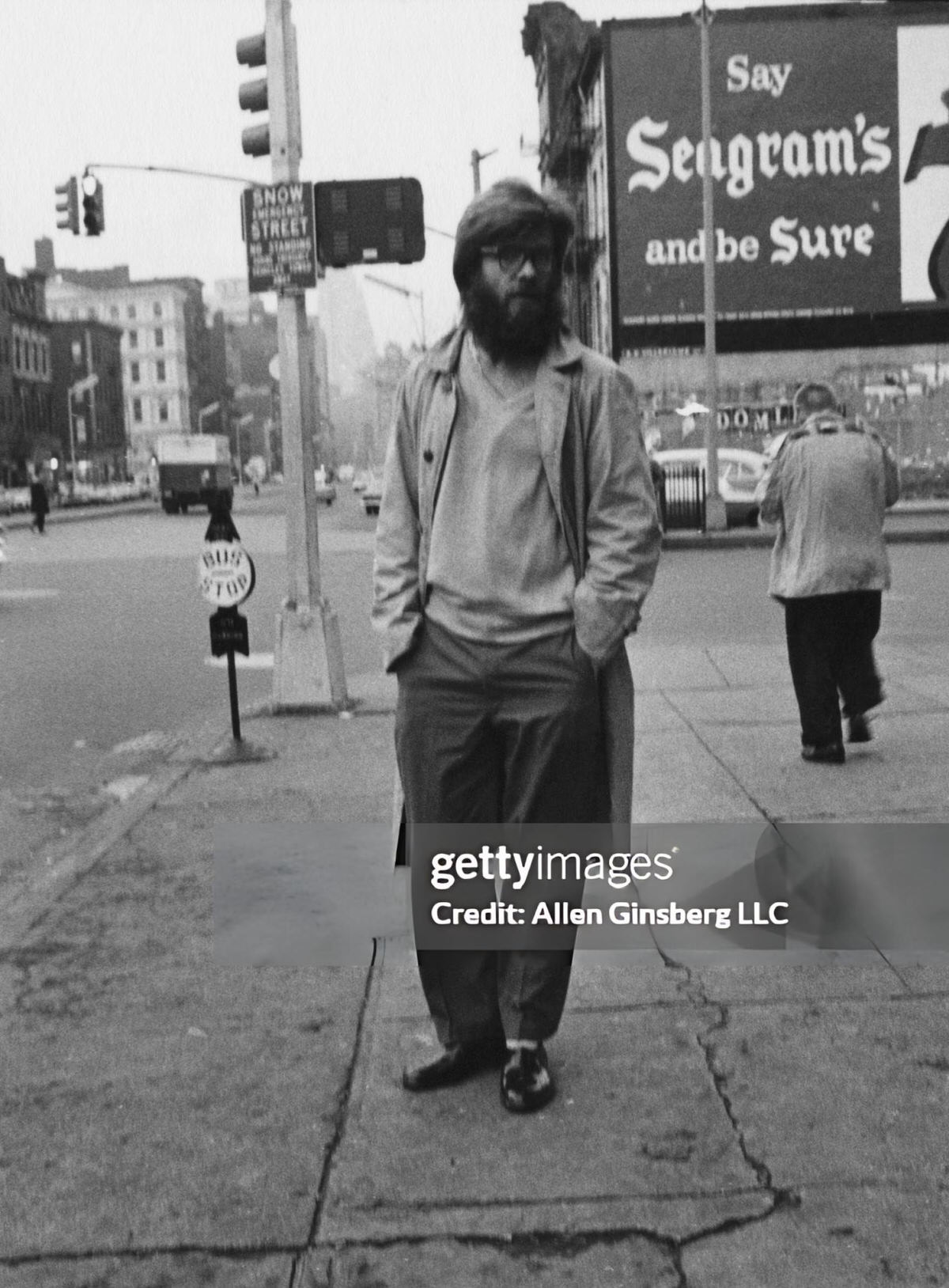 Poet Peter Orlovsky On Bowery Street, New York.