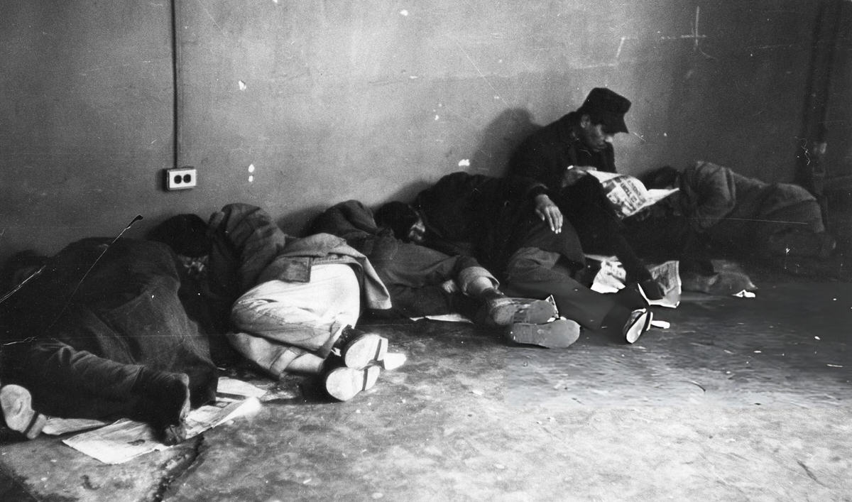 Men Sleeping On The Floor In The Municipal Lodging House At East 2Nd Street And The Bowery, New York, 1967.