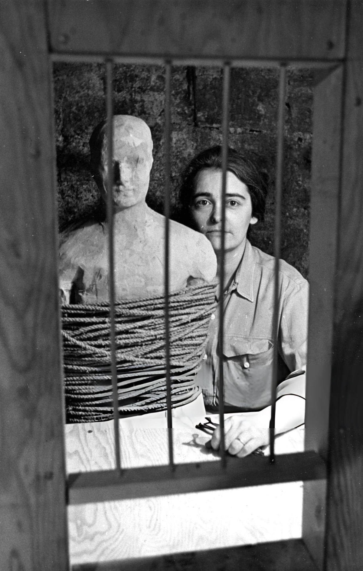 Artist Kate Millett With A Sculpture In Her Studio At 295 Bowery, New York, 1967.