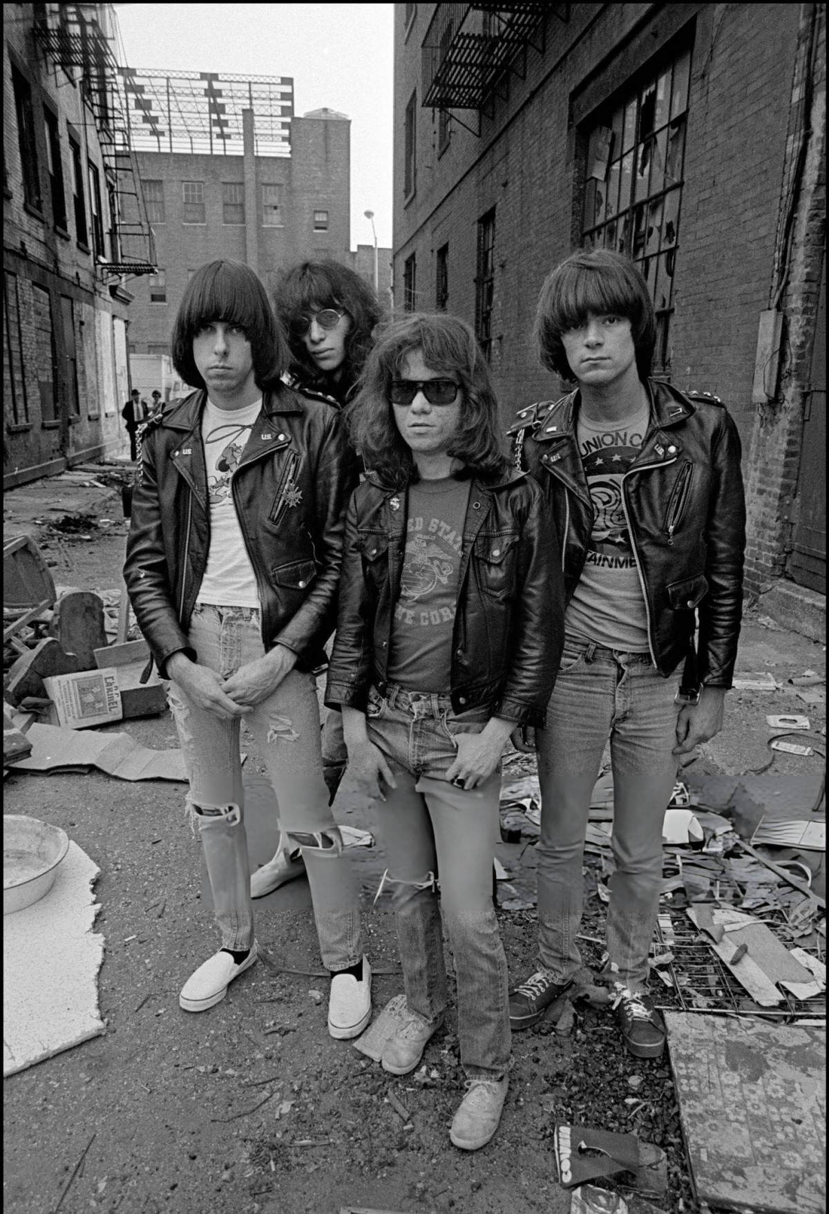 The Ramones In An Alleyway Off The Bowery, New York, 1977.