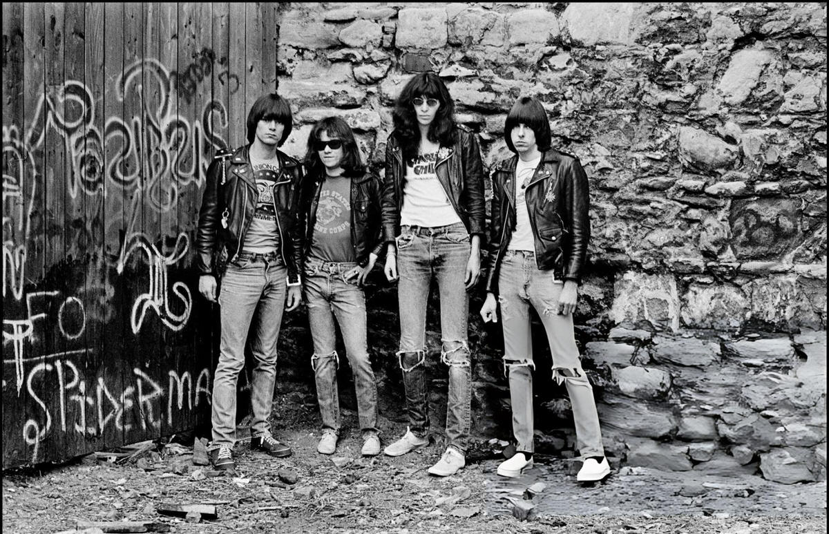 The Ramones Near The Bowery, New York, 1977.