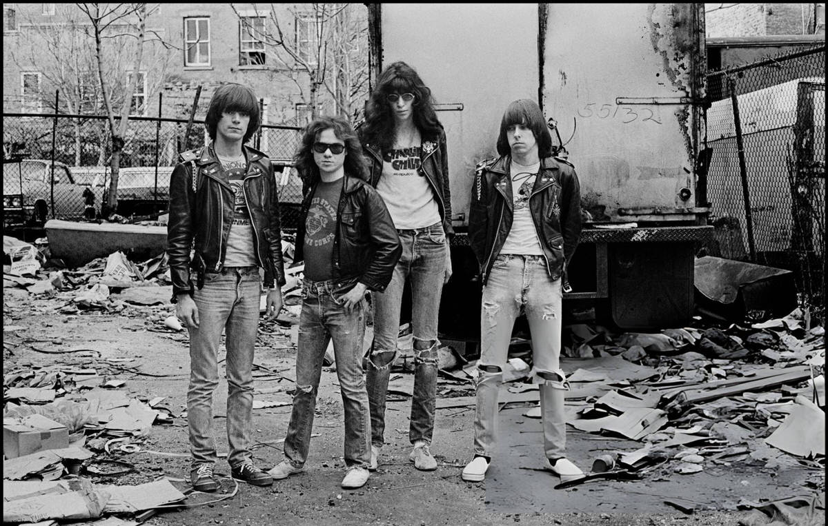 The Ramones Near The Bowery, New York, 1977.