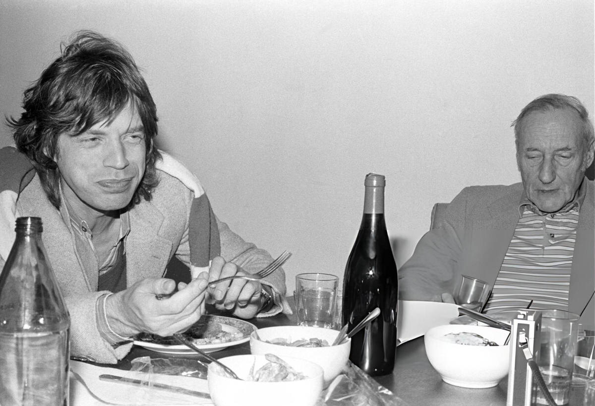 Mick Jagger And William S. Burroughs Dining Together At Burroughs' Home, &Amp;Quot;The Bunker,&Amp;Quot; On The Bowery, 1980.