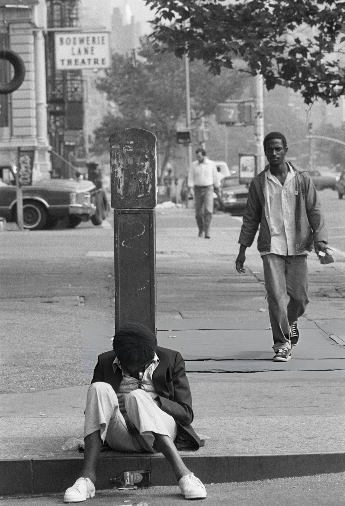 Shops And Pedestrians On The Bowery Near East 4Th Street, 1983.