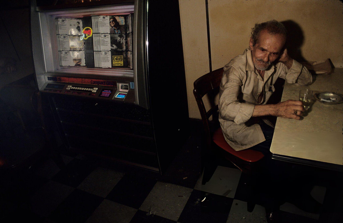 Customer At Al'S Bar, A Traditional Bowery Establishment Catering To Flophouse Residents, New York.