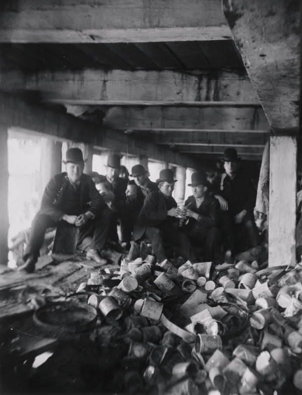 New York'S &Amp;Quot;Short Tail Gang,&Amp;Quot; One Of The Infamous Five Point Gangs, Photographed Beneath A Pier On The Lower East Side, 1887.