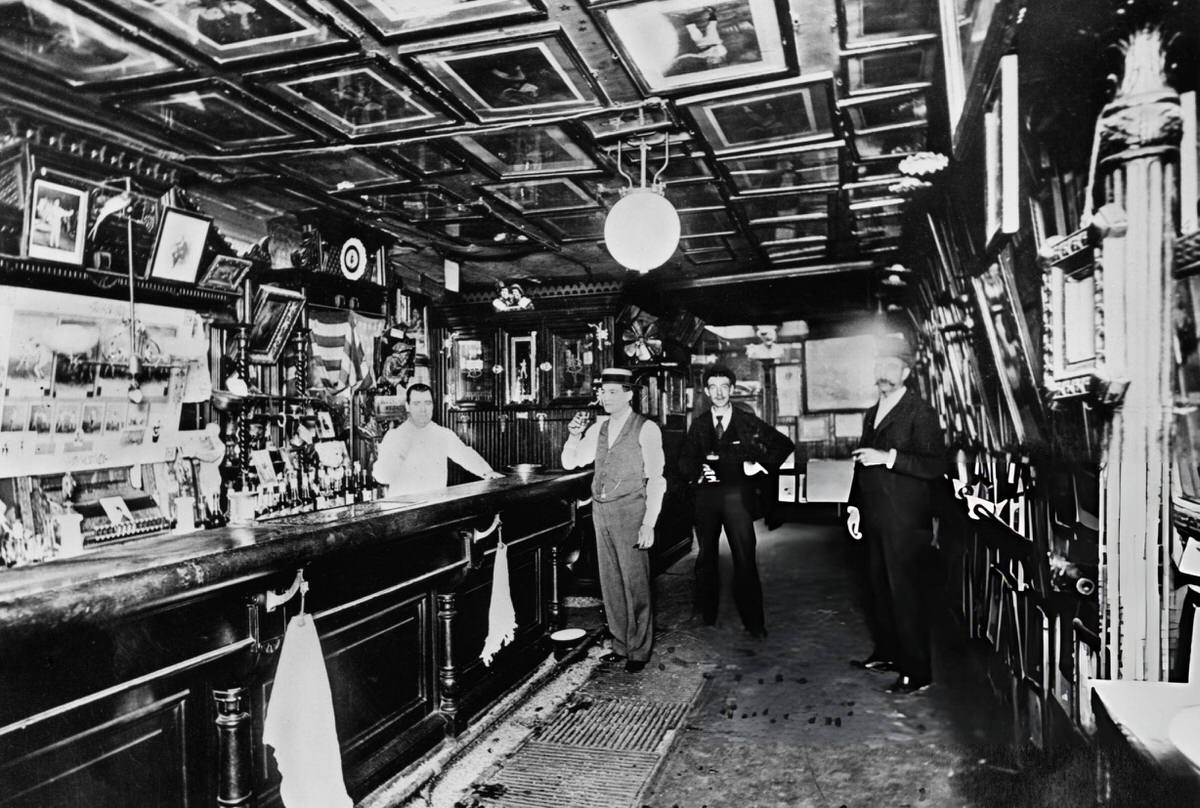 Customers And Bartender At Steve Brodie'S Bar And Tavern At Hester And Grand Streets On The Bowery, 1887.