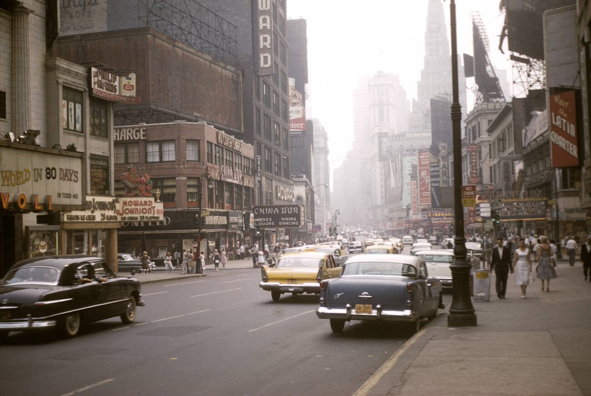 Corner Of 49Th Street Seen From Broadway, New York, 1958.