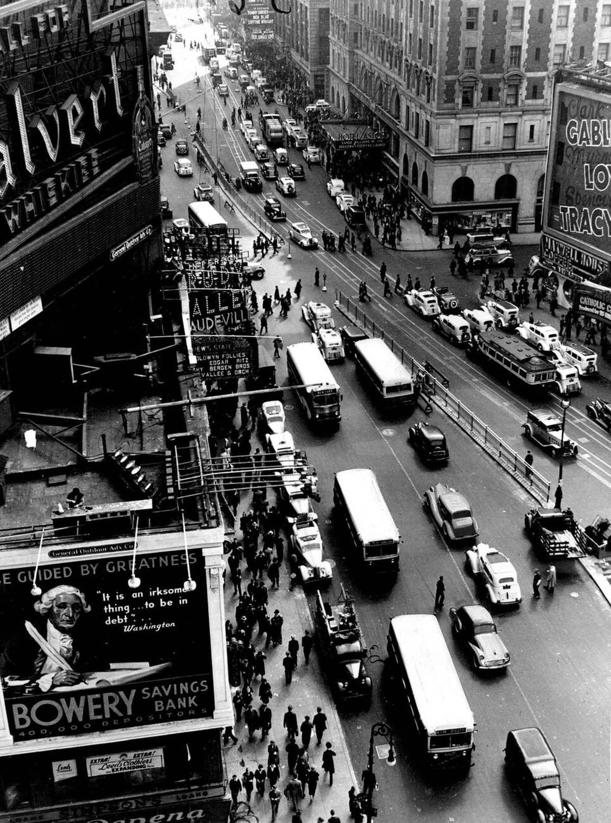 Picket Fence Erected In Times Square Between 43Rd And 46Th Streets To Prevent Jaywalking, New York, 1938.