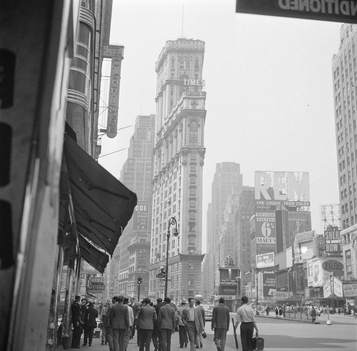 Times Square With The One Times Square Building Seen From Broadway, New York, 1948.