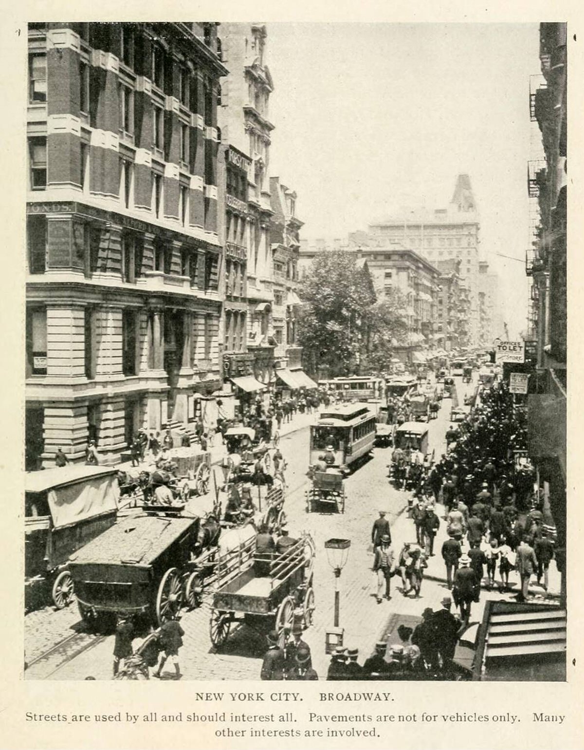 Broadway Street Scene, New York, 1896.