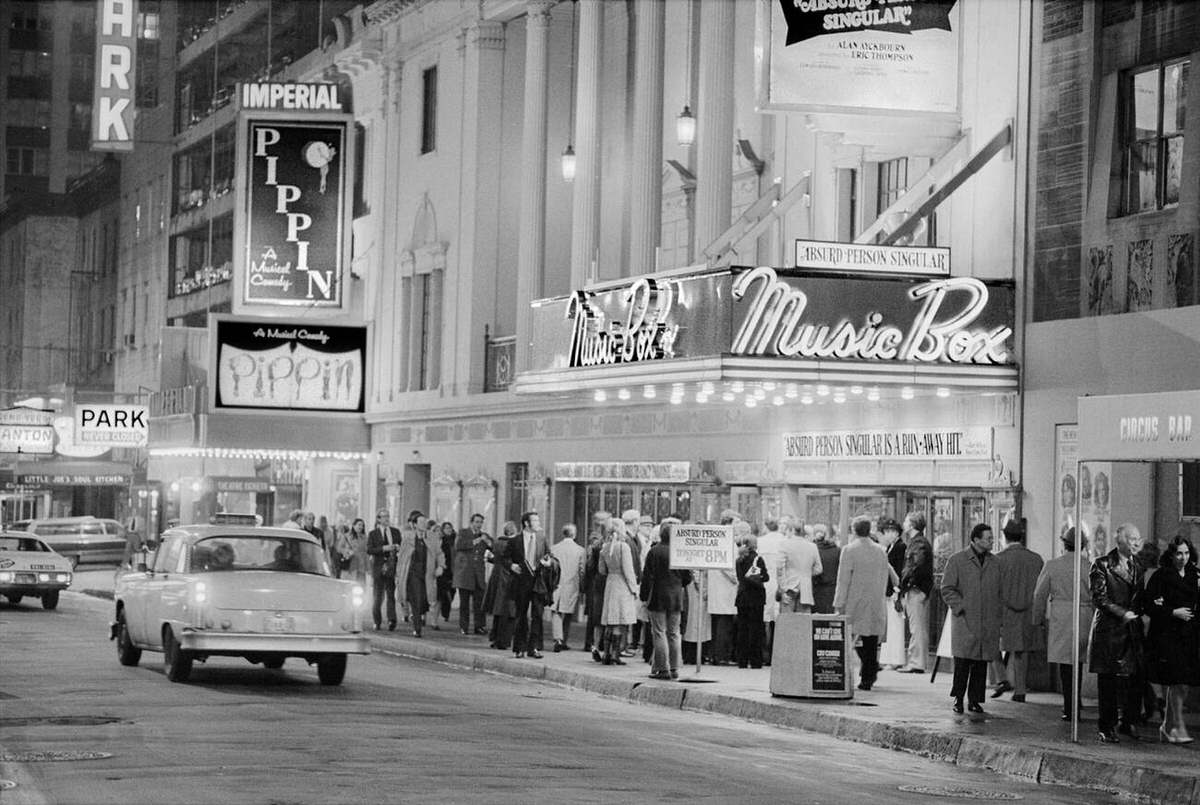 Theatergoers In The Theater District, New York, 1974.